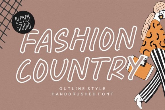 Fashion Country: A Hand-Brushed Outline Font That Feels Like a Design Secret