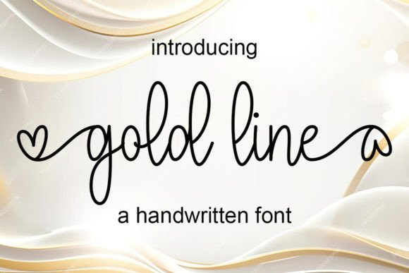 Gold Line Handwritten Font for Small Business Branding